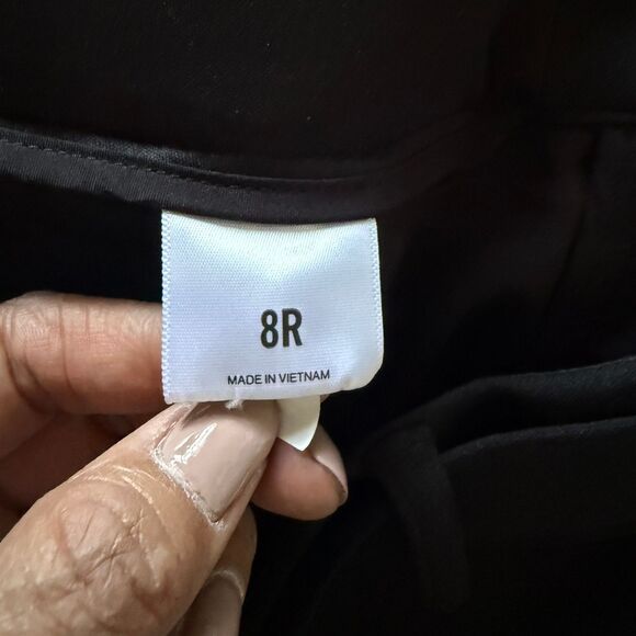 Express Womens Black High Rise Wide Leg Belted Trousers Career Pants Sz 8R - Picture 9 of 13